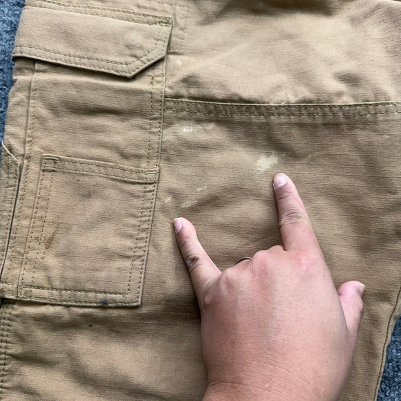 Wrangler Workwear Men's Khaki Carpenter Cargo Pants 38x34 Utility Work Pants - Picture 12 of 16